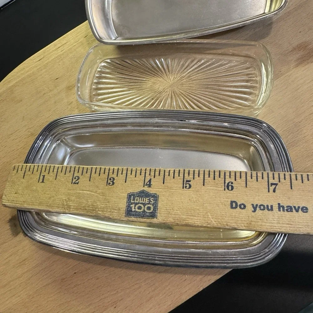 Silver Plated‎ Butter Dish Glass Insert FB ROGERS SILVER CO 1998 Trademark